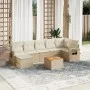 Juego de sofás de jardín con cojines beige 8 pzas ratán PE by , Garden sets - Ref: Foro24-3257003, Price: 561,40 €, Discount: %