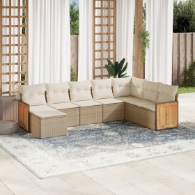 Juego de sofás de jardín con cojines beige 8 pzas ratán PE de , Conjuntos de jardín - Ref: Foro24-3260329, Precio: 543,42 €, ...