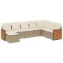 Juego de sofás de jardín con cojines beige 8 pzas ratán PE by , Garden sets - Ref: Foro24-3260329, Price: 560,59 €, Discount: %