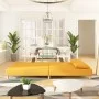 Sofá cama de 2 plazas con dos almohadas tela color amarillo by , Sofas - Ref: Foro24-375895, Price: 236,31 €, Discount: %