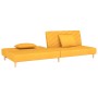 Sofá cama de 2 plazas con dos almohadas tela color amarillo by , Sofas - Ref: Foro24-375895, Price: 240,50 €, Discount: %