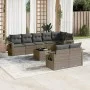 Gartenmöbel-Set 9-teilig mit grauen Polstern aus synthetischem Rattan von , Gartensets - Ref: Foro24-3252767, Preis: 607,37 €...