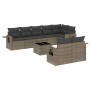 Gartenmöbel-Set 9-teilig mit grauen Polstern aus synthetischem Rattan von , Gartensets - Ref: Foro24-3252767, Preis: 628,32 €...