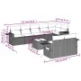 Gartenmöbel-Set 9-teilig mit grauen Polstern aus synthetischem Rattan von , Gartensets - Ref: Foro24-3252767, Preis: 607,37 €...