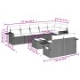 Gartenmöbel-Set 9-teilig mit grauen Polstern aus synthetischem Rattan von , Gartensets - Ref: Foro24-3252767, Preis: 628,32 €...
