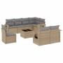 Set de sofás de jardín 9 pzas con cojines ratán sintético beige by , Garden sets - Ref: Foro24-3252786, Price: 654,45 €, Disc...