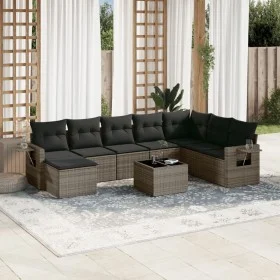 Gartenmöbel-Set 9-teilig mit grauen Polstern aus synthetischem Rattan von , Gartensets - Ref: Foro24-3252907, Preis: 540,49 €...