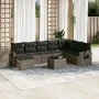 Set de muebles de jardín 9 pzas y cojines ratán sintético gris de , Conjuntos de jardín - Ref: Foro24-3252907, Precio: 540,63...