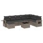 Gartenmöbel-Set 9-teilig mit grauen Polstern aus synthetischem Rattan von , Gartensets - Ref: Foro24-3252907, Preis: 567,80 €...