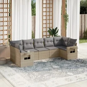 Set sofás de jardín 7 piezas y cojines ratán sintético beige by , Garden sets - Ref: Foro24-3252926, Price: 484,91 €, Discoun...
