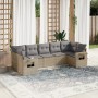 Set sofás de jardín 7 piezas y cojines ratán sintético beige by , Garden sets - Ref: Foro24-3252926, Price: 492,87 €, Discoun...