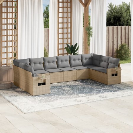 Juego de sofás jardín con cojines beige 10 pzas ratán sintético by , Garden sets - Ref: Foro24-3253006, Price: 649,89 €, Disc...