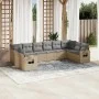 Gartensofa-Set mit 10-teiligen beigen Kissen aus synthetischem Rattan. von , Gartensets - Ref: Foro24-3253006, Preis: 639,65 ...