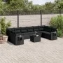 Set de sofás de jardín 11 pzas y cojines ratán sintético negro by , Garden sets - Ref: Foro24-3253012, Price: 694,38 €, Disco...