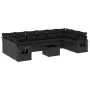 Set de sofás de jardín 11 pzas y cojines ratán sintético negro by , Garden sets - Ref: Foro24-3253012, Price: 694,38 €, Disco...