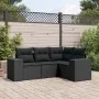 Juego de sofás jardín 4 pzas con cojines ratán sintético negro by , Garden sets - Ref: Foro24-3254842, Price: 319,88 €, Disco...