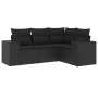 Juego de sofás jardín 4 pzas con cojines ratán sintético negro by , Garden sets - Ref: Foro24-3254842, Price: 319,88 €, Disco...