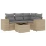 Gartensofa-Set mit 5-teiligen Kissen aus synthetischem Rattan in Beige. von , Gartensets - Ref: Foro24-3254856, Preis: 378,94...