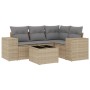 Juego de sofás jardín con cojines 5 pzas ratán sintético beige by , Garden sets - Ref: Foro24-3254856, Price: 372,45 €, Disco...
