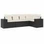 Set de muebles de jardín 5 pzas y cojines ratán sintético negro by , Garden sets - Ref: Foro24-3254863, Price: 343,69 €, Disc...