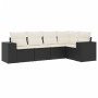 Set de muebles de jardín 5 pzas y cojines ratán sintético negro by , Garden sets - Ref: Foro24-3254863, Price: 337,82 €, Disc...
