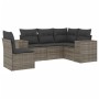 Gartensofa-Set mit 5-teiligen Kissen aus grauem synthetischem Rattan von , Gartensets - Ref: Foro24-3254907, Preis: 346,34 €,...