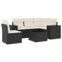 6-teiliges Gartensofa-Set und Kissen aus schwarzem Kunststoff-Rattan. von , Gartensets - Ref: Foro24-3254913, Preis: 395,29 €...