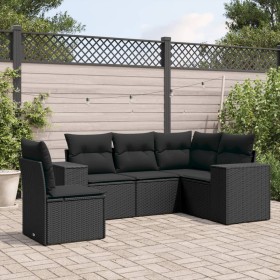 Gartenmöbel-Set, 5-teilig, mit schwarzen Polstern aus synthetischem Rattan. von , Gartensets - Ref: Foro24-3222564, Preis: 37...