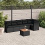Garten-Essgruppe 7-teilig mit schwarzen Polstern aus synthetischem Rattan von , Gartensets - Ref: Foro24-3223647, Preis: 434,...