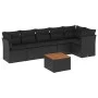 Set de comedor de jardín 7 pzas y cojines ratán sintético negro by , Garden sets - Ref: Foro24-3223647, Price: 445,45 €, Disc...