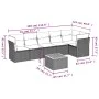 Set de comedor de jardín 7 pzas y cojines ratán sintético negro by , Garden sets - Ref: Foro24-3223647, Price: 445,45 €, Disc...