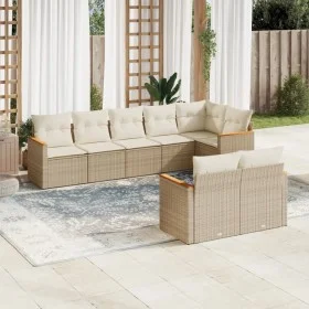 Juego de sofás de jardín con cojines beige 8 pzas ratán PE by , Garden sets - Ref: Foro24-3258551, Price: 596,00 €, Discount: %