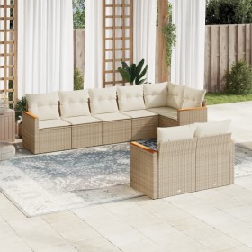 Juego de sofás de jardín con cojines beige 8 pzas ratán PE de , Conjuntos de jardín - Ref: Foro24-3258551, Precio: 554,88 €, ...