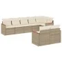 Gartensofagarnitur mit beigen Kissen, 8-teilig, aus PE-Rattan. von , Gartensets - Ref: Foro24-3258551, Preis: 596,00 €, Rabat...