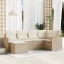 Gartensofa-Set mit 6-teiligen Kissen aus synthetischem Rattan in Beige. von , Gartensets - Ref: Foro24-3258579, Preis: 421,54...