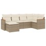 Juego de sofás jardín con cojines 6 pzas ratán sintético beige by , Garden sets - Ref: Foro24-3258579, Price: 420,74 €, Disco...