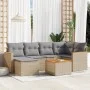 Set sofás de jardín 7 piezas y cojines ratán sintético beige by , Garden sets - Ref: Foro24-3258587, Price: 444,49 €, Discoun...