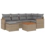 Gartensofagarnitur 7-teilig mit Kissen aus synthetischem Rattan in Beige. von , Gartensets - Ref: Foro24-3258587, Preis: 444,...