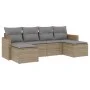 Juego de sofás jardín con cojines 6 pzas ratán sintético beige by , Garden sets - Ref: Foro24-3258622, Price: 362,84 €, Disco...