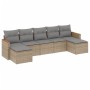 Set sofás de jardín 7 piezas y cojines ratán sintético beige by , Garden sets - Ref: Foro24-3258636, Price: 417,62 €, Discoun...