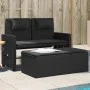 Sillón reclinable de jardín con cojines ratán sintético negro by , garden benches - Ref: Foro24-365817, Price: 321,22 €, Disc...