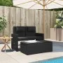 Sillón reclinable de jardín con cojines ratán sintético negro by , garden benches - Ref: Foro24-365817, Price: 321,22 €, Disc...