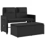 Sillón reclinable de jardín con cojines ratán sintético negro by , garden benches - Ref: Foro24-365817, Price: 321,22 €, Disc...