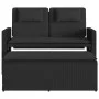 Sillón reclinable de jardín con cojines ratán sintético negro by , garden benches - Ref: Foro24-365817, Price: 321,22 €, Disc...