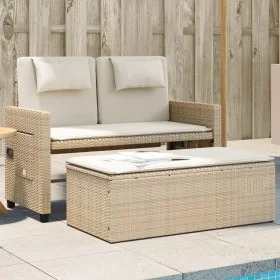 Sillón reclinable de jardín con cojines ratán sintético beige by , garden benches - Ref: Foro24-365820, Price: 310,95 €, Disc...