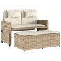 Sillón reclinable de jardín con cojines ratán sintético beige by , garden benches - Ref: Foro24-365820, Price: 271,29 €, Disc...