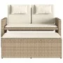 Sillón reclinable de jardín con cojines ratán sintético beige by , garden benches - Ref: Foro24-365820, Price: 310,95 €, Disc...