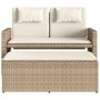 Sillón reclinable de jardín con cojines ratán sintético beige by , garden benches - Ref: Foro24-365820, Price: 271,29 €, Disc...