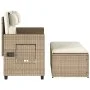 Sillón reclinable de jardín con cojines ratán sintético beige by , garden benches - Ref: Foro24-365820, Price: 310,95 €, Disc...