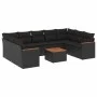 Gartensofa-Set, 10-teilig, mit schwarzen Kissen und synthetischem Rattan. von , Gartensets - Ref: Foro24-3258681, Preis: 640,...